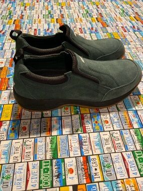 Ryka Terrain Slip On Green Suede Leather Walking Hiking Shoes Womens 9M